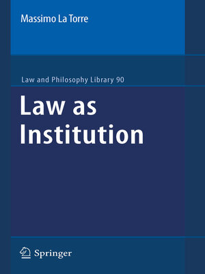 cover image of Law as Institution